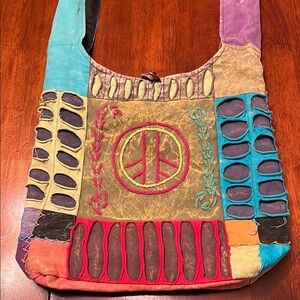 Cotton purse handmade shoulder bag